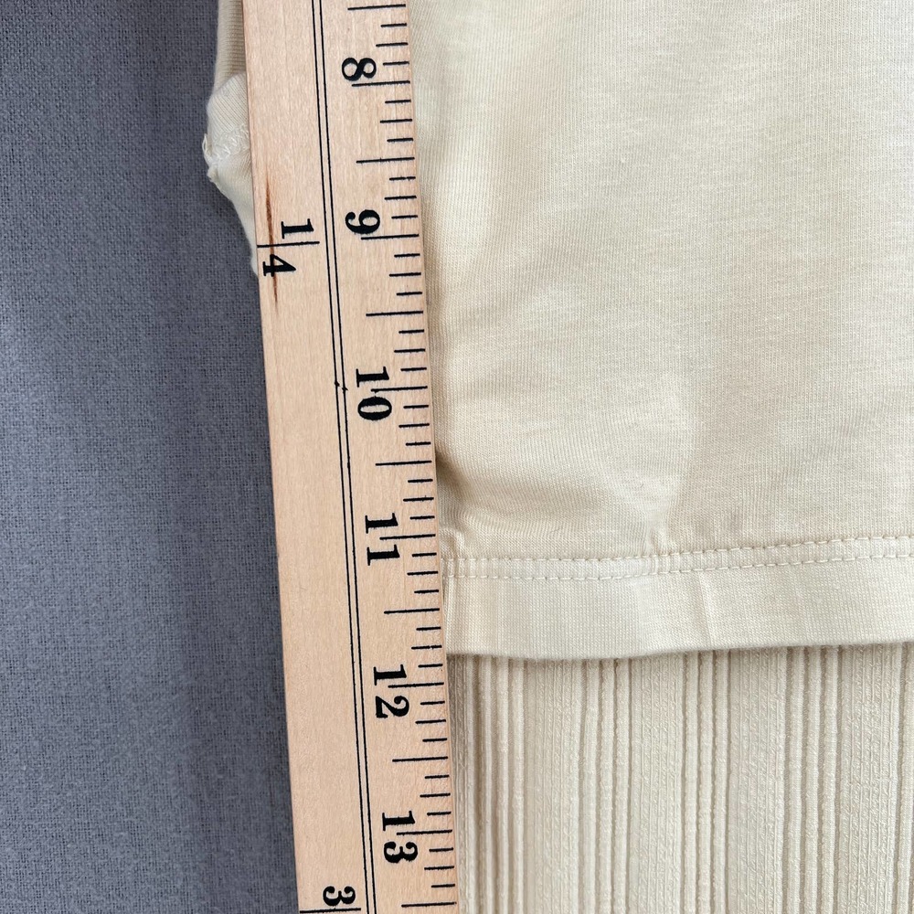ENZA COSTA Dress Womens Small Cream Rib Scoop Back Midi Dress Stretch Low Back - Picture 11 of 16